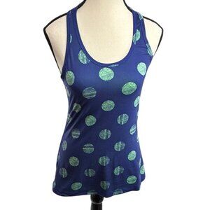 Nike Dri-FIT Racerback Tank Top Womens Size M Blue Green Polka Dot Athletic